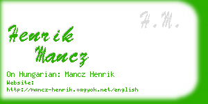 henrik mancz business card